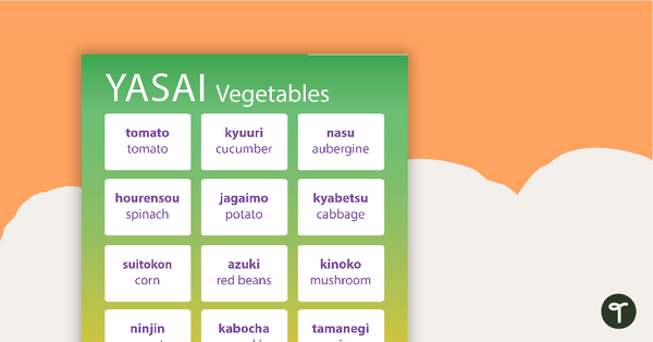 Vegetables - Japanese Language Poster teaching resource