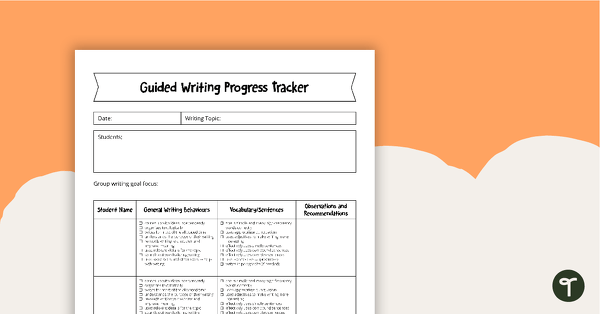 Go to Guided Writing Group Progress Tracker teaching resource