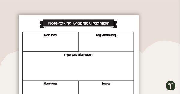 Note-taking Graphic Organizer teaching resource