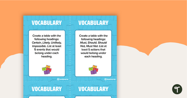 Fast Finisher Vocabulary Task Cards - Upper Grades teaching resource