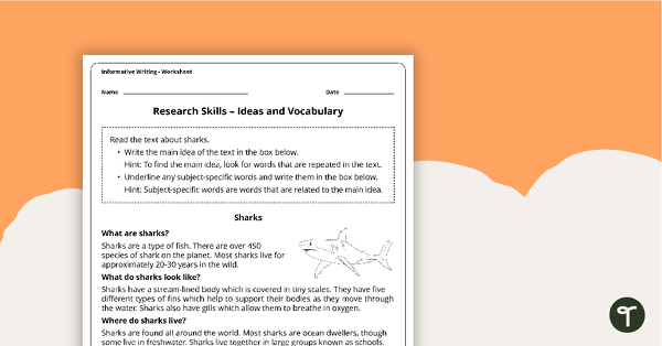 Go to Research Skills Worksheets - Note Taking teaching resource