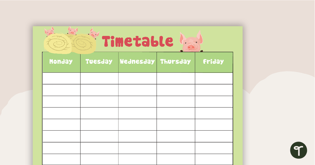 Farm Yard - Weekly Timetable teaching resource