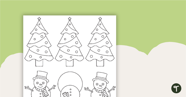 Holiday Pop-Up Card Template - Winter Scene teaching resource