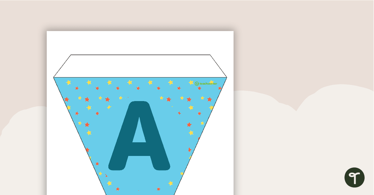 Stars Pattern - Letters and Number Bunting teaching resource