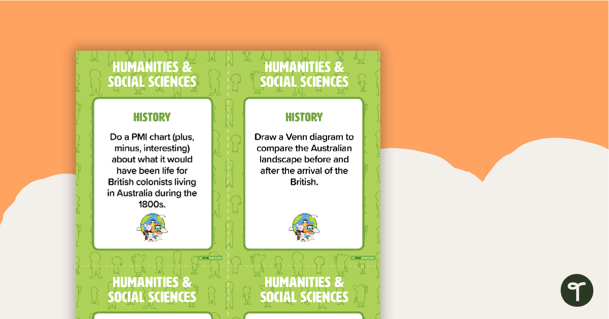 Fast Finisher Humanities and Social Sciences Task Cards - Year 5 teaching resource