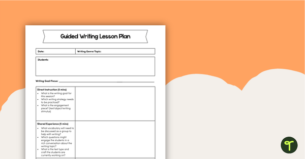 Preview image for Guided Writing Lesson Plan Template - teaching resource