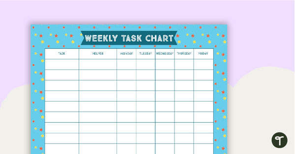 Stars Pattern - Weekly Task Chart teaching resource