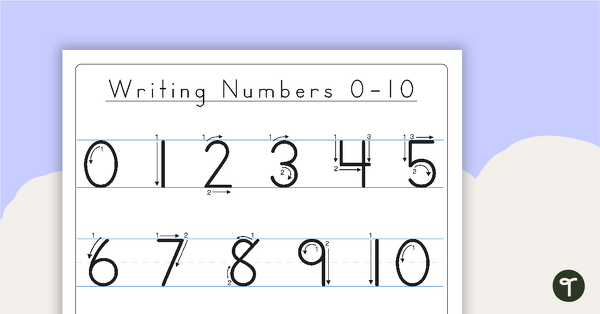 Writing Numbers 0-10 - Poster teaching resource