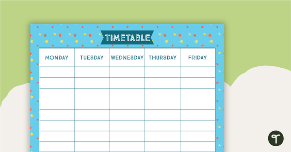 Stars Pattern - Weekly Timetable teaching resource