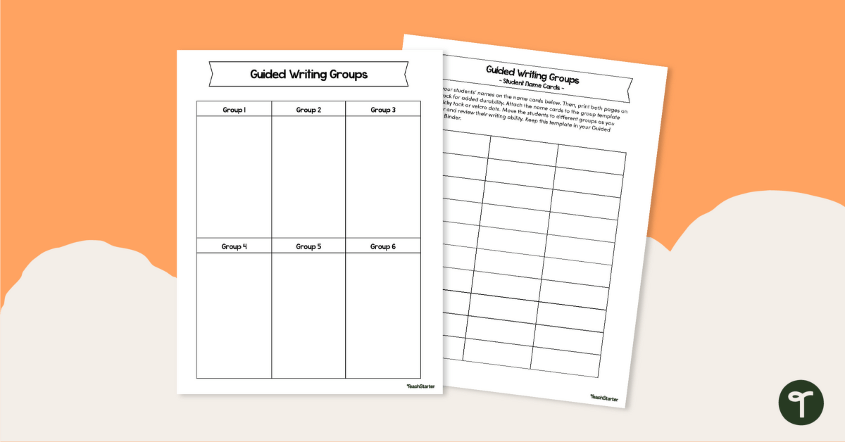 Guided Writing Groups Organizer Template teaching resource