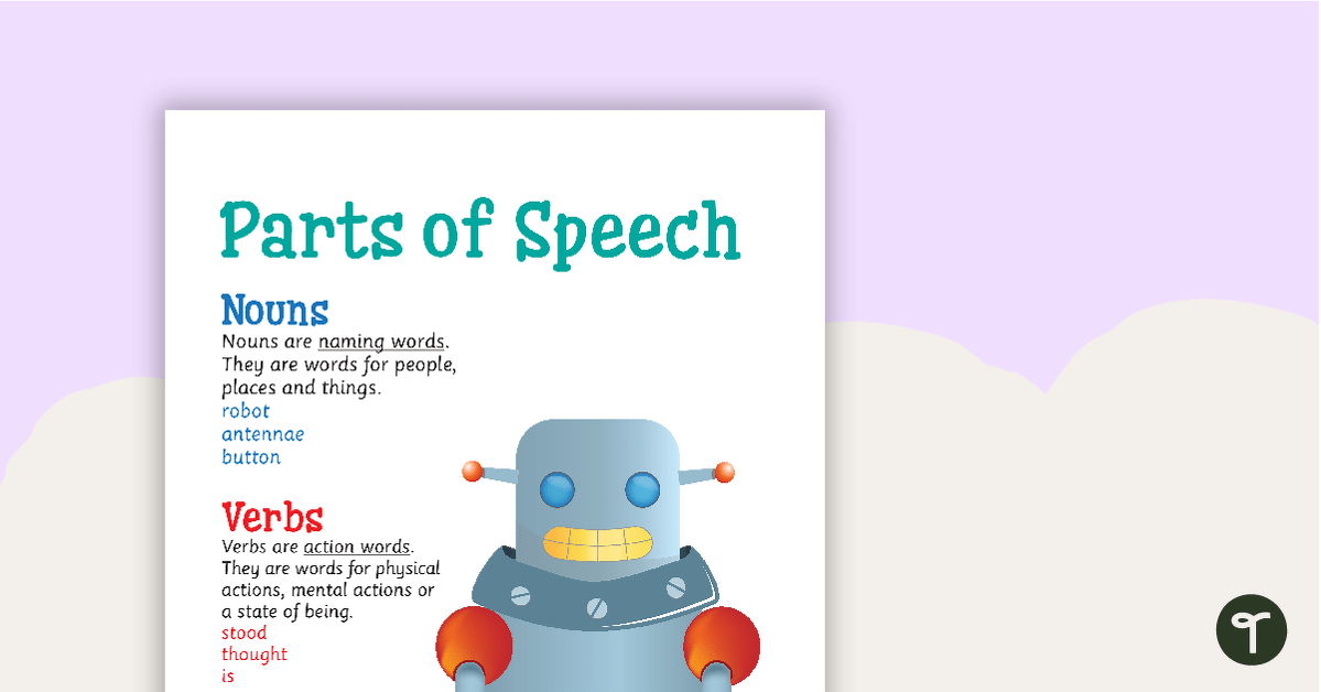Parts of Speech Poster teaching resource