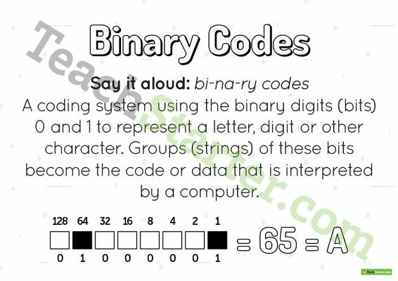 Binary Codes Poster teaching resource