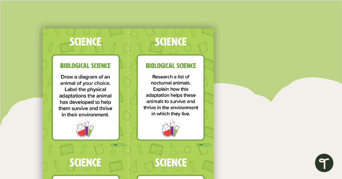 Fast Finisher Science Task Cards - Year 5 teaching resource