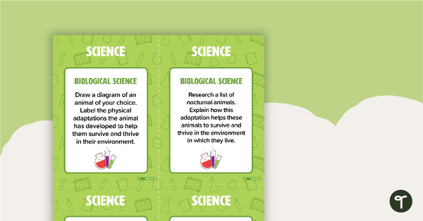 Fast Finisher Science Task Cards - Year 5 teaching resource