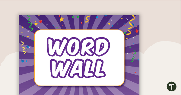 Let's Celebrate - Word Wall teaching resource