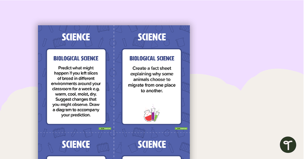 Fast Finisher Science Task Cards - Year 6 teaching resource