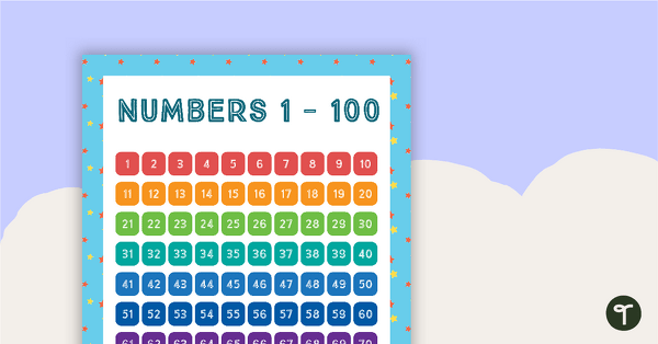 Go to Stars Pattern - Numbers 1 to 100 Chart teaching resource