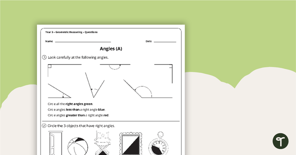 Preview image for Geometric Reasoning Worksheets - Year 3 - teaching resource
