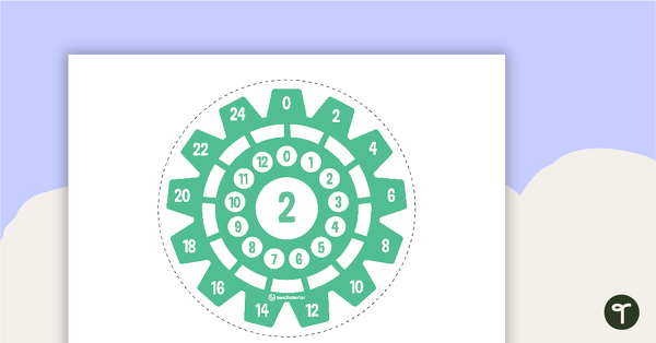Preview image for Multiplication Gears - Multiplication Facts of 2 Poster - teaching resource