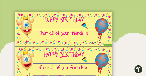 Go to Birthday Card from Peers 2 teaching resource