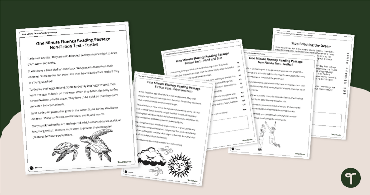 Fluency Reading Passage - Wind and Sun (Grade 4) teaching resource
