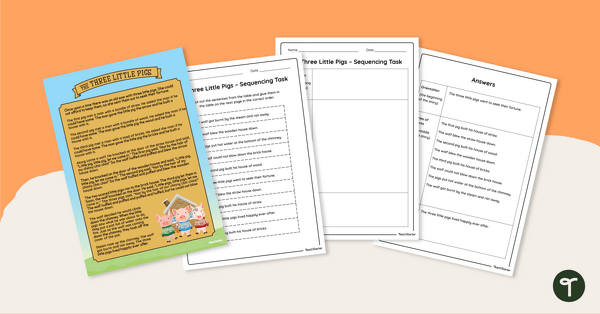 Image of Three Little Pigs – Sequencing Worksheet