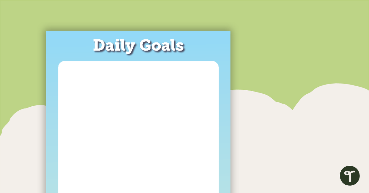 Books - Daily Goals teaching resource