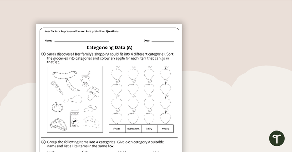 Preview image for Data Representation and Interpretation Worksheets - Year 3 - teaching resource