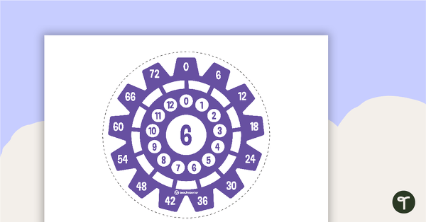 Preview image for Multiplication Gears - Multiplication Facts of 6 Poster - teaching resource