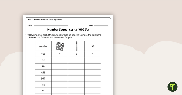 Number and Place Value Worksheets - Year 2 teaching resource