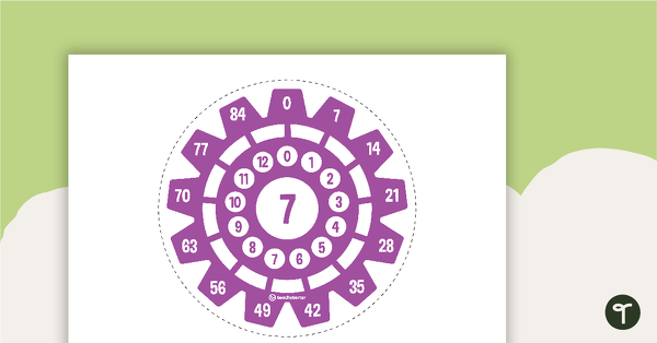 Preview image for Multiplication Gears - Multiplication Facts of 7 Poster - teaching resource