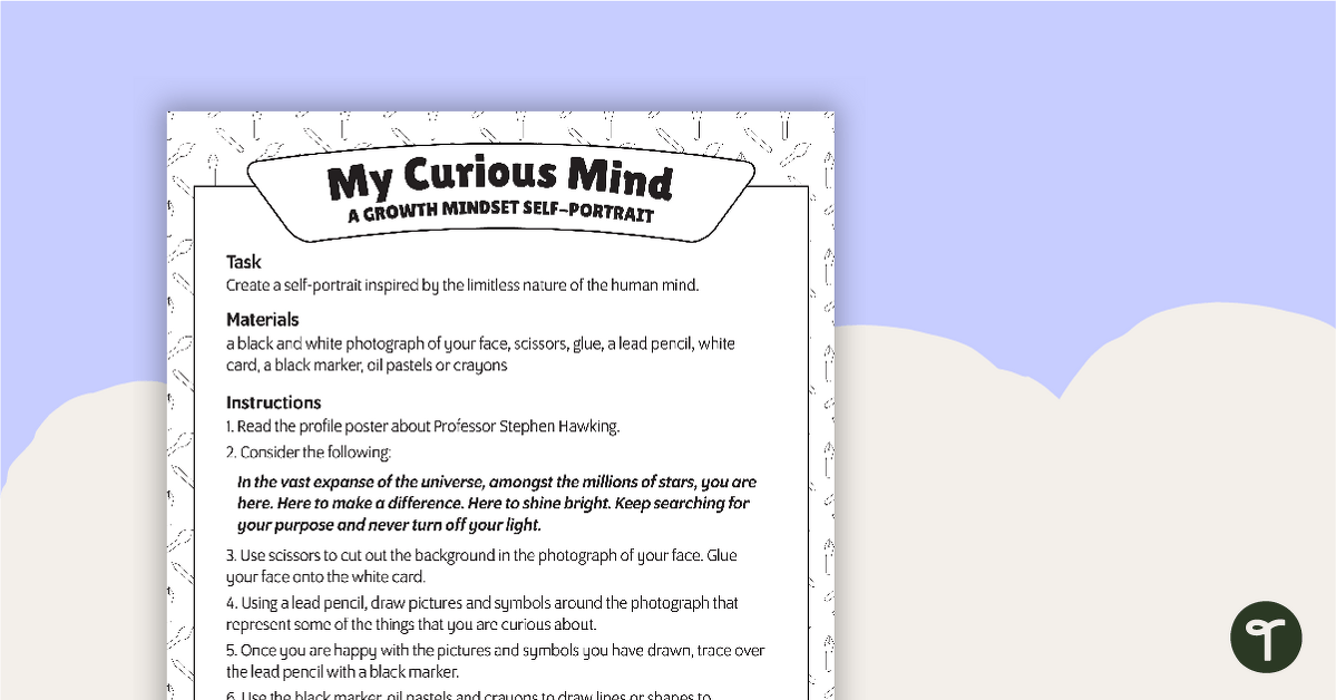 'My Curious Mind' Growth Mindset Art Activity teaching resource