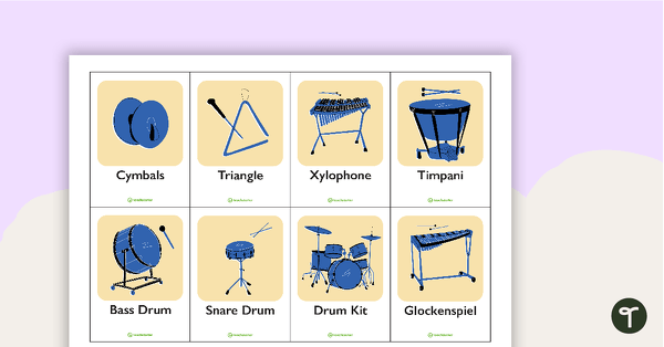 Preview image for Musical Instruments and Their Families Cards - teaching resource