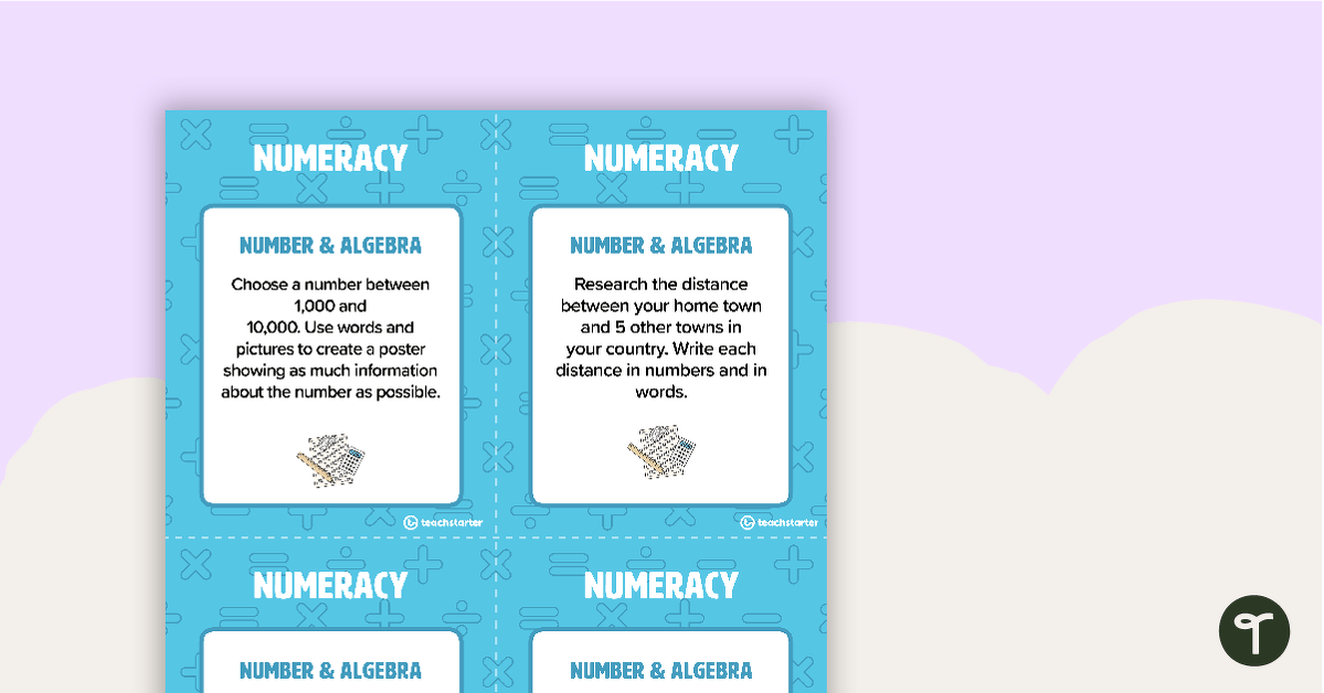 Fast Finisher Numeracy Task Cards - Grade 3 teaching resource