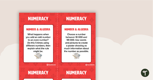 Fast Finisher Numeracy Task Cards - Year 4 teaching resource