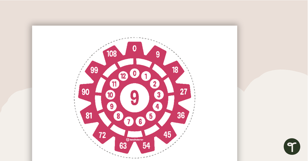 Preview image for Multiplication Gears - Multiplication Facts of 9 Poster - teaching resource