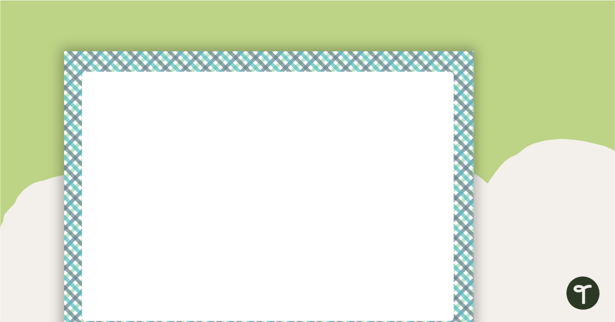 Green Plaid - Landscape Page Border teaching resource