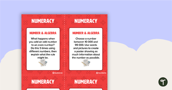 Image of Fast Finisher Numeracy Task Cards - Year 4