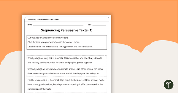 公关eview image for Persuasive Texts Sequencing Activity - teaching resource