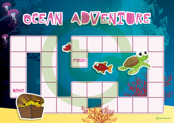 Blank Game Board - Ocean Adventure teaching resource