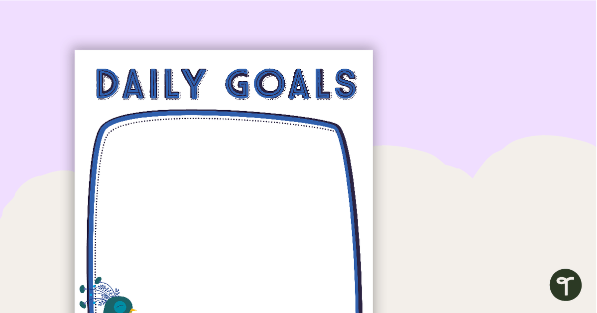 Proud Peacocks - Daily Goals teaching resource