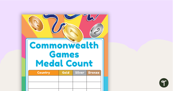 Commonwealth Games Medal Count Poster teaching resource