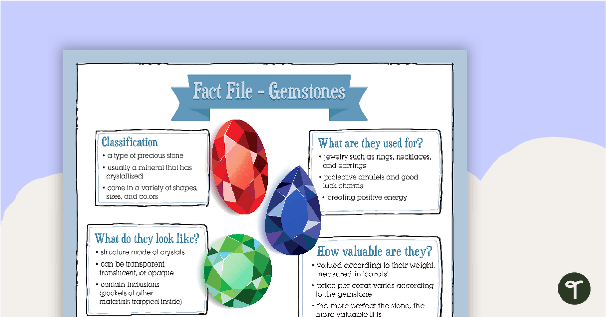 Informative Text Writing Task - Gemstones teaching resource