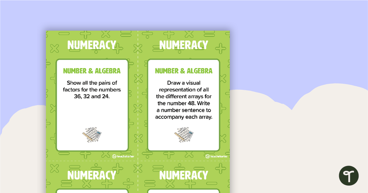 Fast Finisher Numeracy Task Cards - Year 5 teaching resource