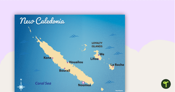 Preview image for Map of New Caledonia - teaching resource