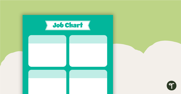 Plain Teal - Job Chart teaching resource