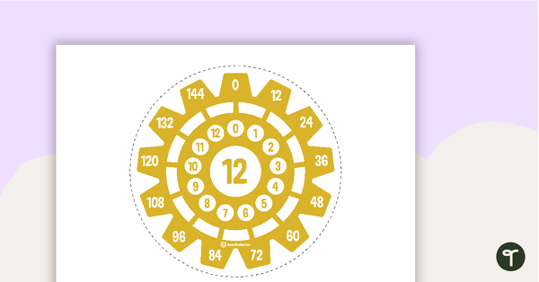 Preview image for Multiplication Gears - Multiplication Facts of 12 Poster - teaching resource