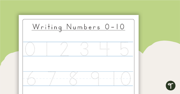 Tracing Numbers 0-10 | Teach Starter