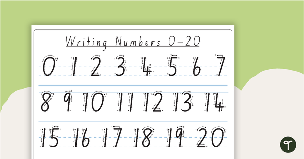 Go to Writing Numbers 0-20 teaching resource