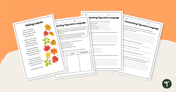 Interpreting Figurative Language - Comprehension Task teaching resource